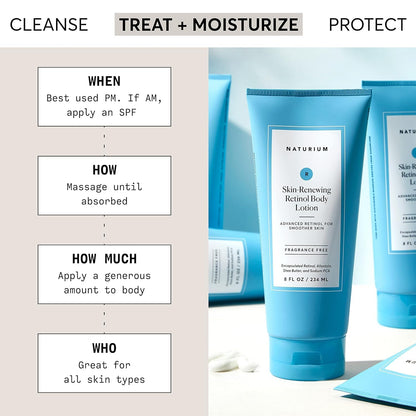 Naturium Skin-Renewing Retinol Body Lotion | Moisturizing & Firming Cream, With Allantoin & Shea Butter | 8 FL OZ / 234 ml - Available at All In One Marketplace Canada