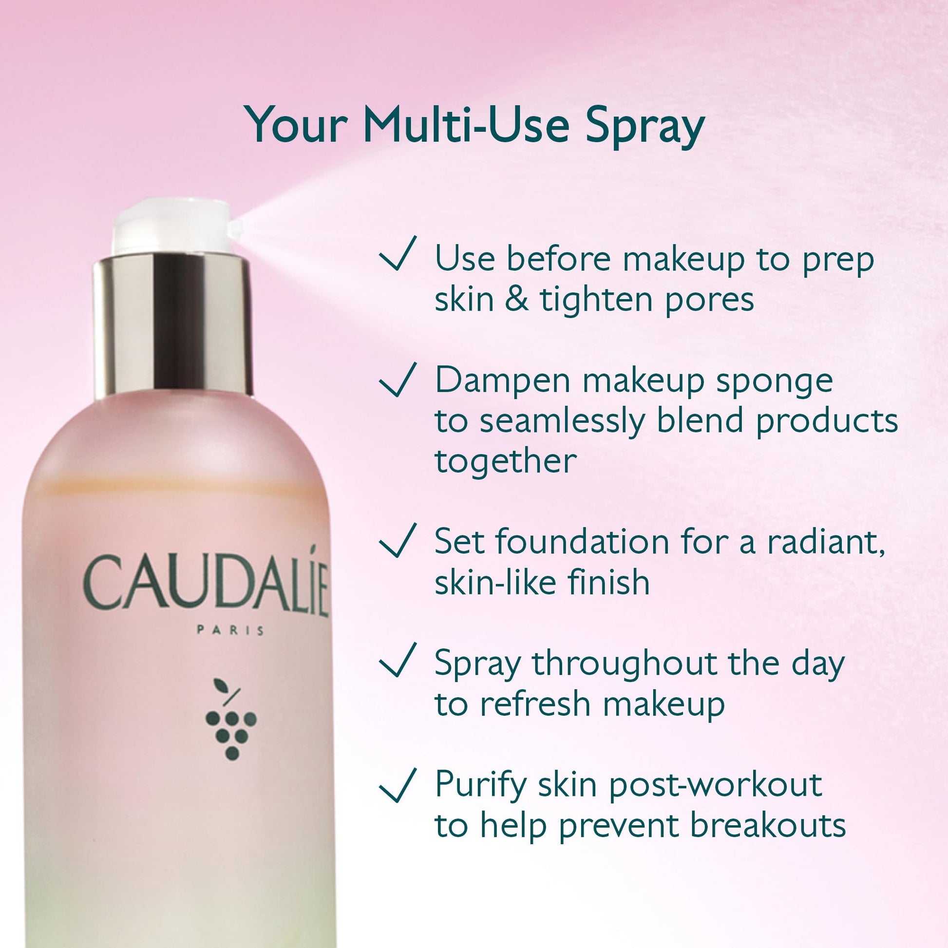 Caudalie Beauty Elixir Face Mist: Toner That Tightens Pores + Reduces Dullness + Sets Makeup - 30 mL - Available at All In One Marketplace Canada