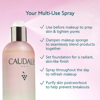 Caudalie Beauty Elixir Face Mist: Toner That Tightens Pores + Reduces Dullness + Sets Makeup - 30 mL - Available at All In One Marketplace Canada
