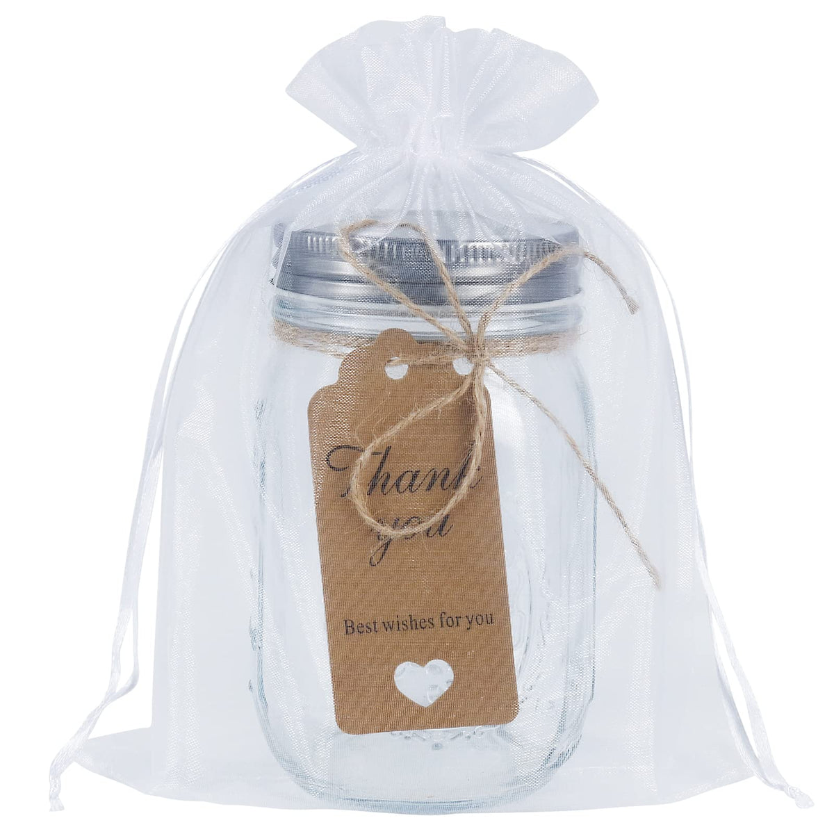 HRX Package 100pcs Sheer Organza Bags White, 6 x 9 inches Christmas Wedding Shower Party Favors Gift Drawstring Bags Large Mesh Jewelry Pouches 🍁 All In One Marketplace Canada