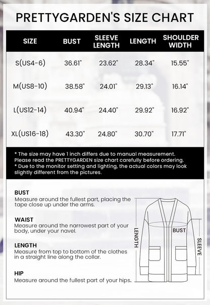 PRETTYGARDEN Women's Cable Knit Cardigan Sweaters Fall(Navy,L) 🍁 All In One Marketplace Canada