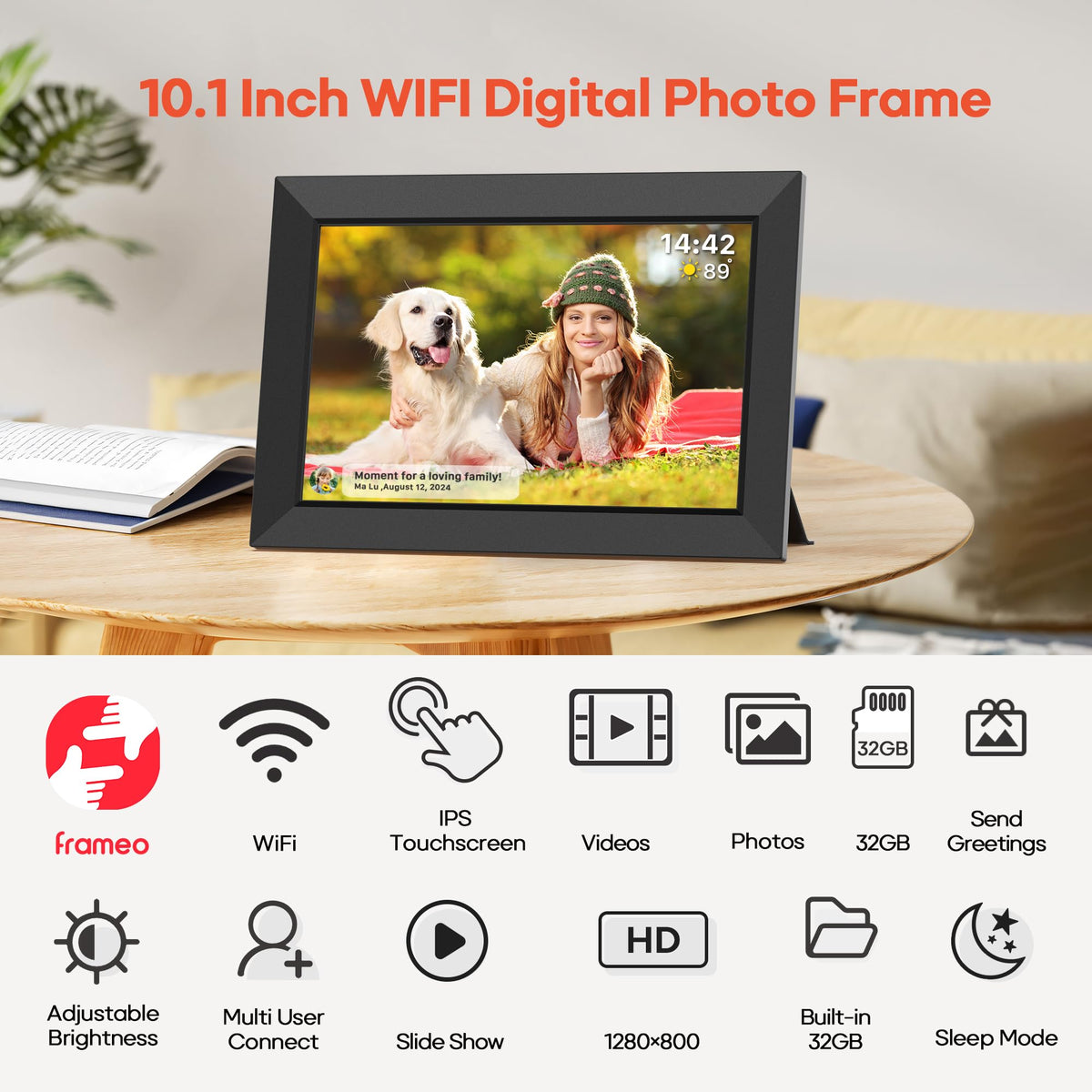 Frameo 10.1" Digital Picture Frame, 32GB Memory WiFi Electronic Photo Frame 🍁 All In One Marketplace Canada