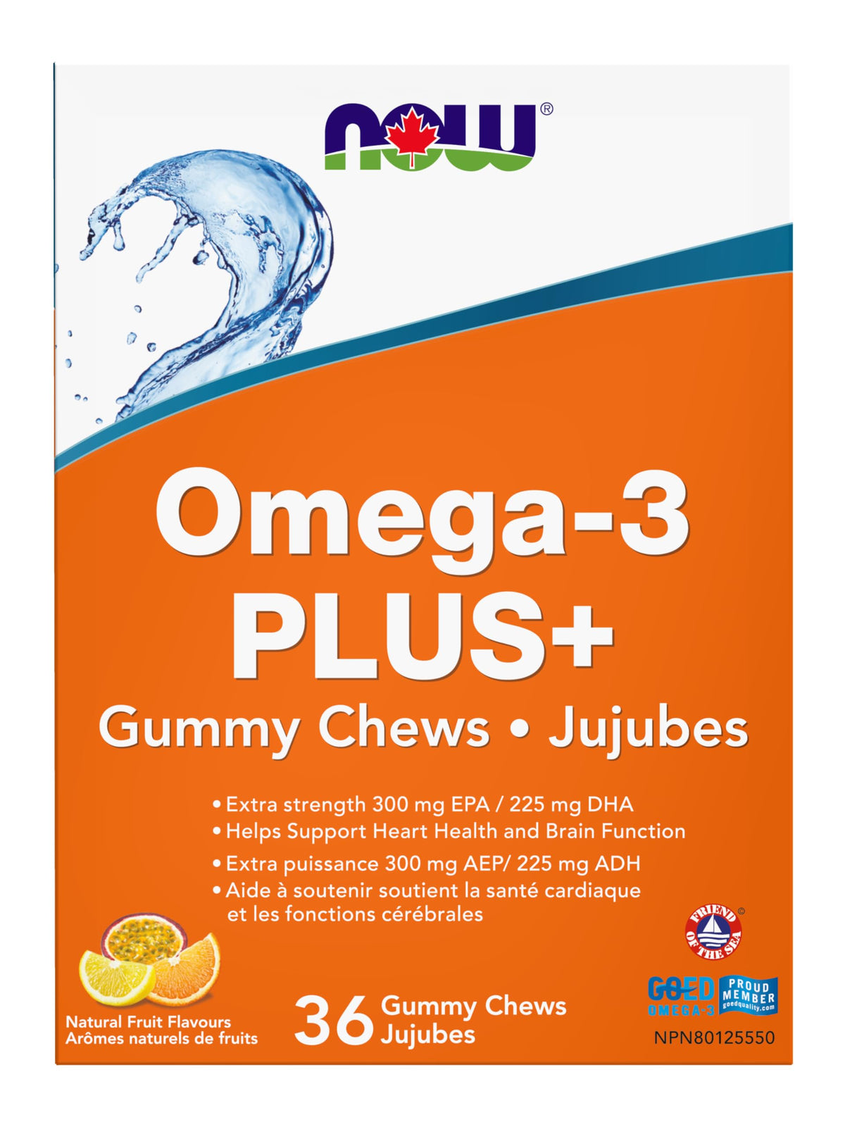 NOW Supplements, Omega-3 Fish Oil Gummy Chews, Natural Fruit Flavour, 36 Gummy Chews