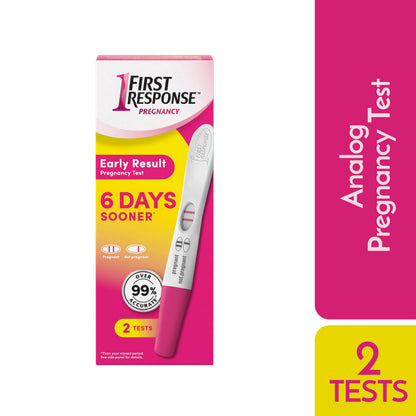 First Response Early Result - Pregnancy Test Kit - Detect Pregnancy 6 Days Sooner Than Your Missed Period - Over 99% Accurate - Analog (2 Count)