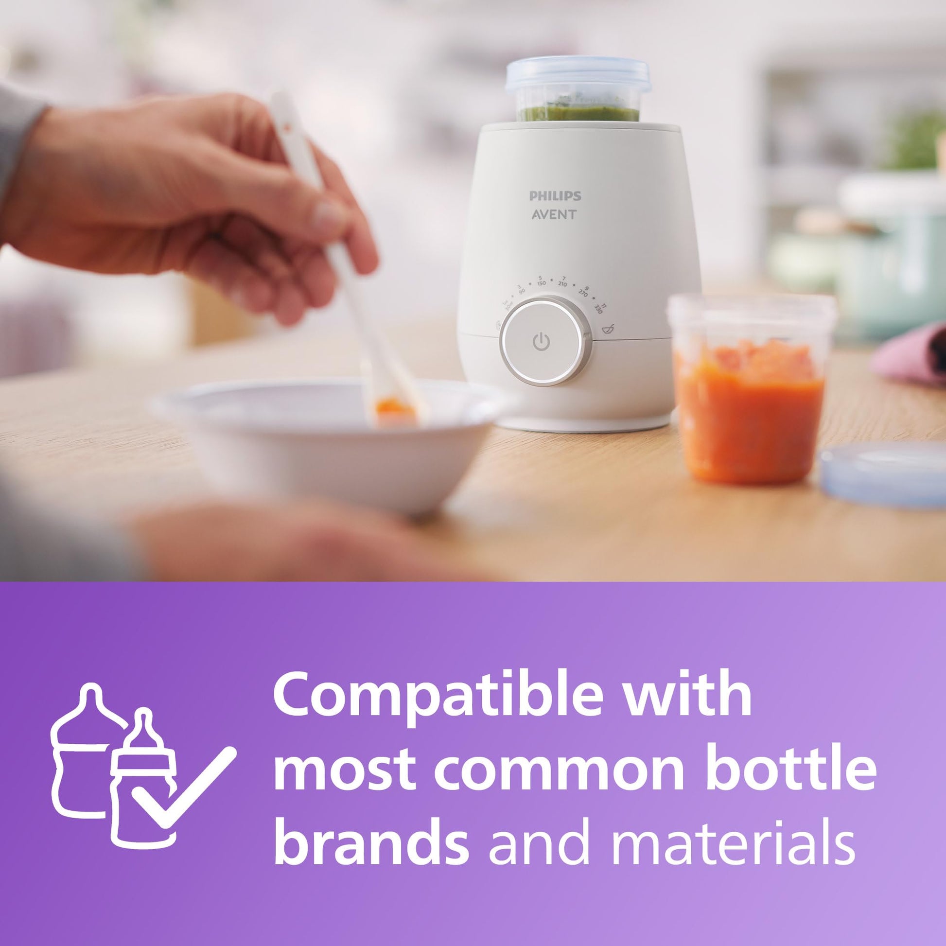 Philips Avent Premium Fast Bottle Warmer, with Smart Temperature Control, Water Bath Technology, Automatic Shut-off, Model SCF358