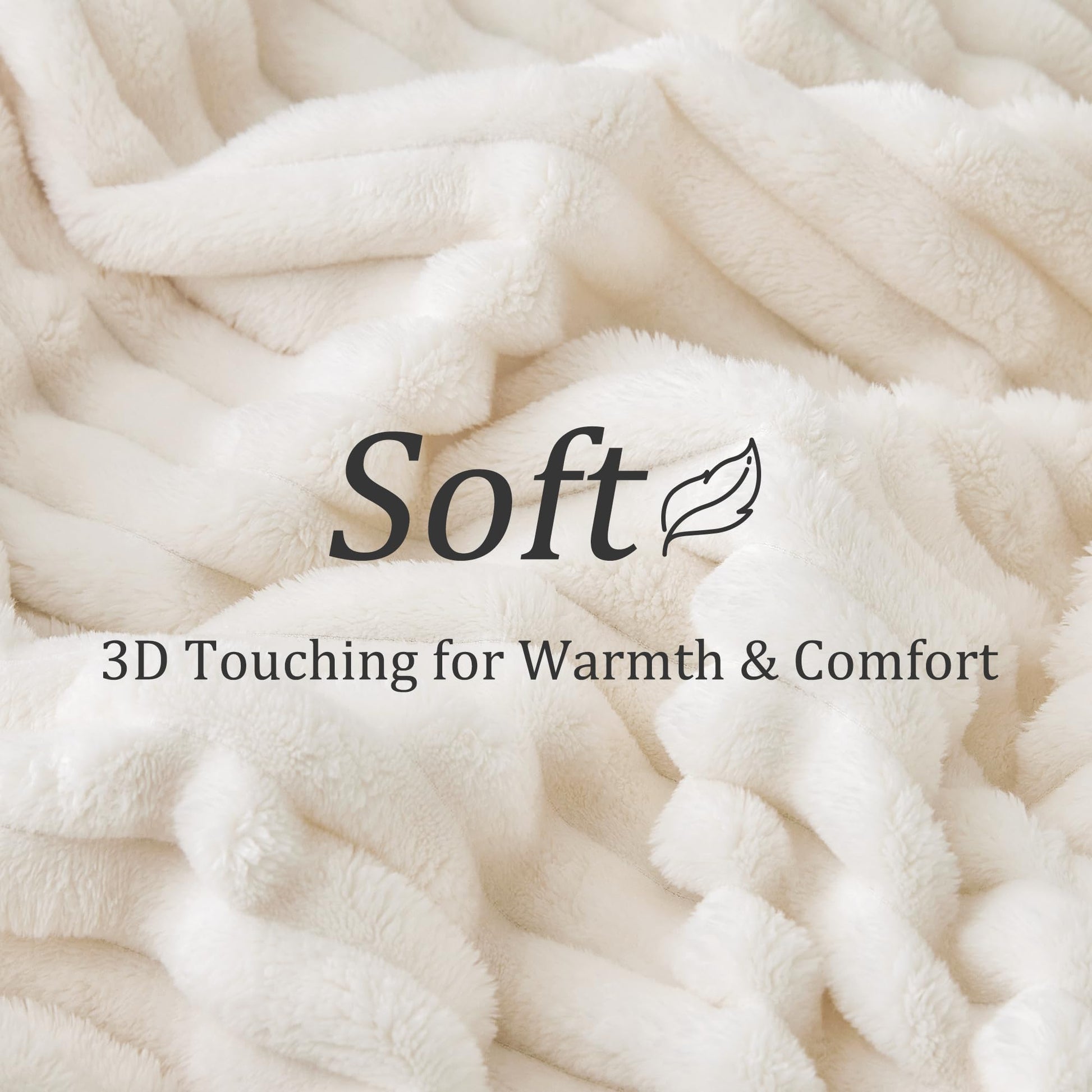 BEDELITE Fuzzy Throw Blankets Room Decor - Soft Cozy Fluffy Fleece Plush Warm Blanket, Cream White for Couch Sofa Bed, Bedroom Living Room Decor, Couverture, Gifts for Women Men Friends, 50"x60"