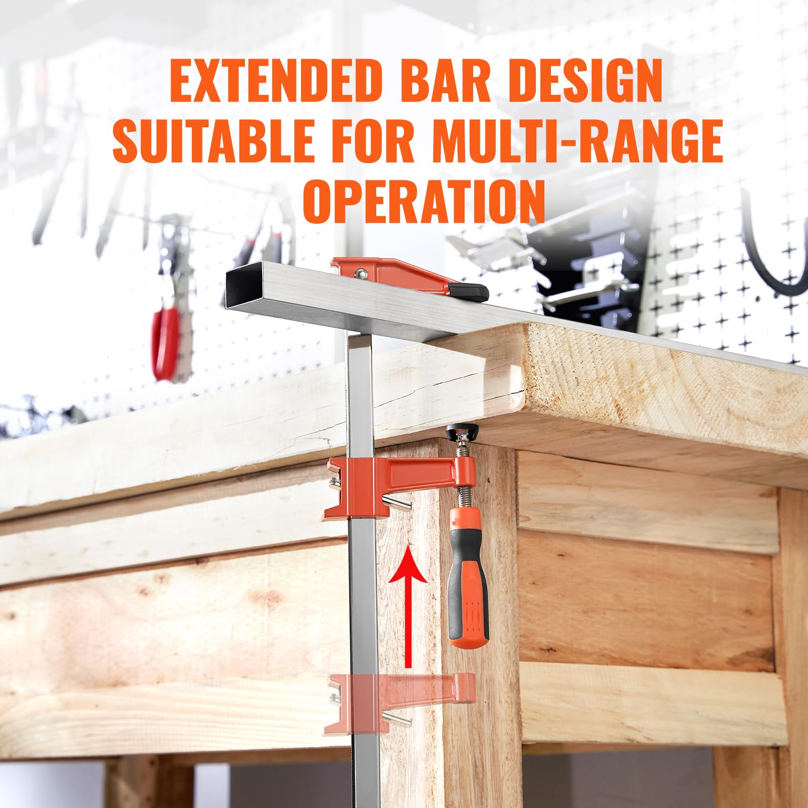 VEVOR Bar Clamps for Woodworking, 2-Pack 36" Clamp, Quick-Change F Clamp with 600 lbs Load Limit, 2.5" Throat Depth, Cast Iron and Carbon Steel, Wood Clamps for Woodworking Metal Working VEVOR