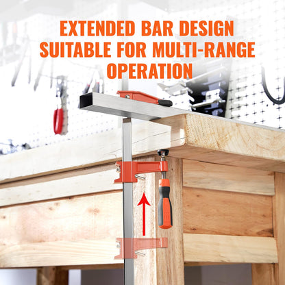 VEVOR Bar Clamps for Woodworking, 2-Pack 36" Clamp, Quick-Change F Clamp with 600 lbs Load Limit, 2.5" Throat Depth, Cast Iron and Carbon Steel, Wood Clamps for Woodworking Metal Working VEVOR