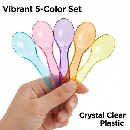 Hiceeden 1000 Pcs Colorful Mini Spoons, 3 Inch Disposable Plastic Tasting Spoons, Small Spoons Snow Cone Taster Spoons for Ice Cream Dessert Party Wedding Cake Yogurt Jello Jam 🍁 All In One Marketplace Canada