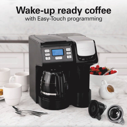 Hamilton Beach FlexBrew Trio 3-Way Coffee Maker, Single Serve & 12 Cup Drip Coffee Maker, Pod & Ground Coffee Compatible, Fast Brewing, Programmable, 56 oz Reservoir, Black (49902C) - Available at All In One Marketplace Canada