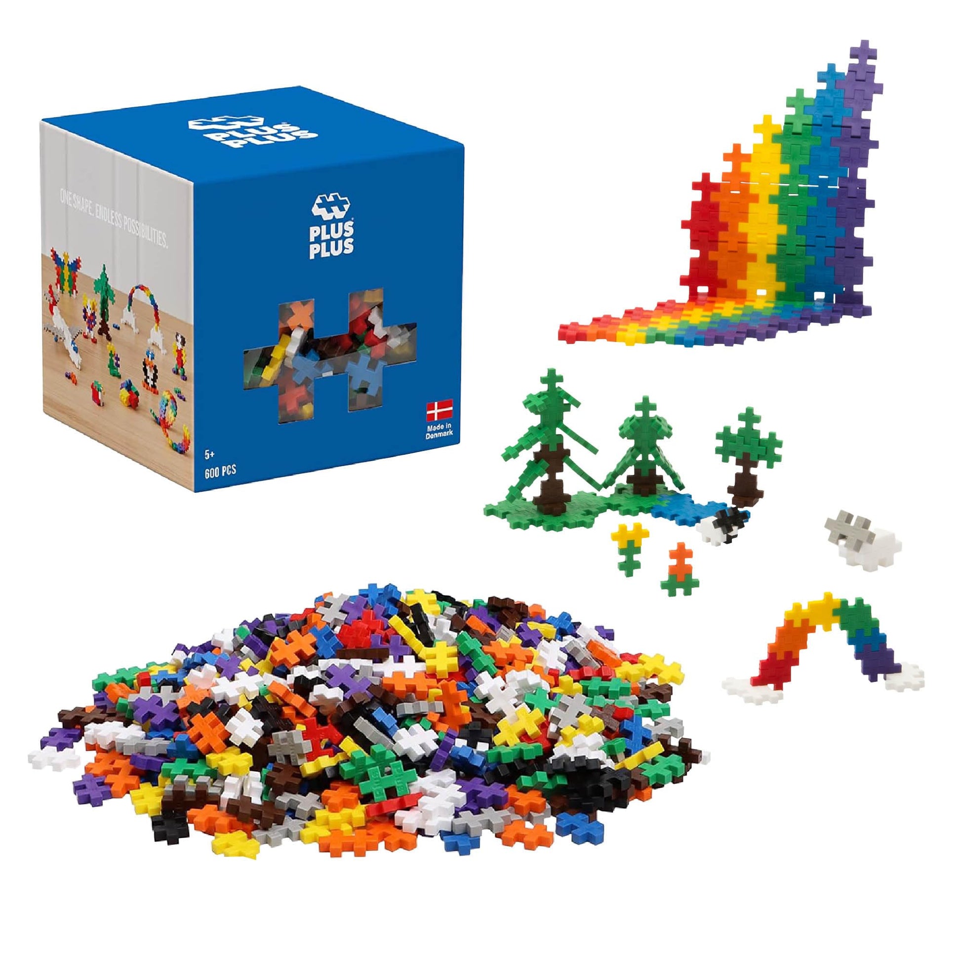 PLUS PLUS - 600 Pcs 12 x 20 mm Basic Colors Set Building Blocks PLUS PLUS