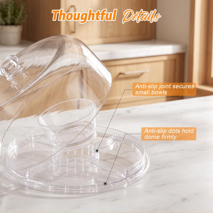 Almcmy Acrylic Cake Stand with Dome for Party Desserts, 1 Spoon 1 Fork 🍁 All In One Marketplace Canada