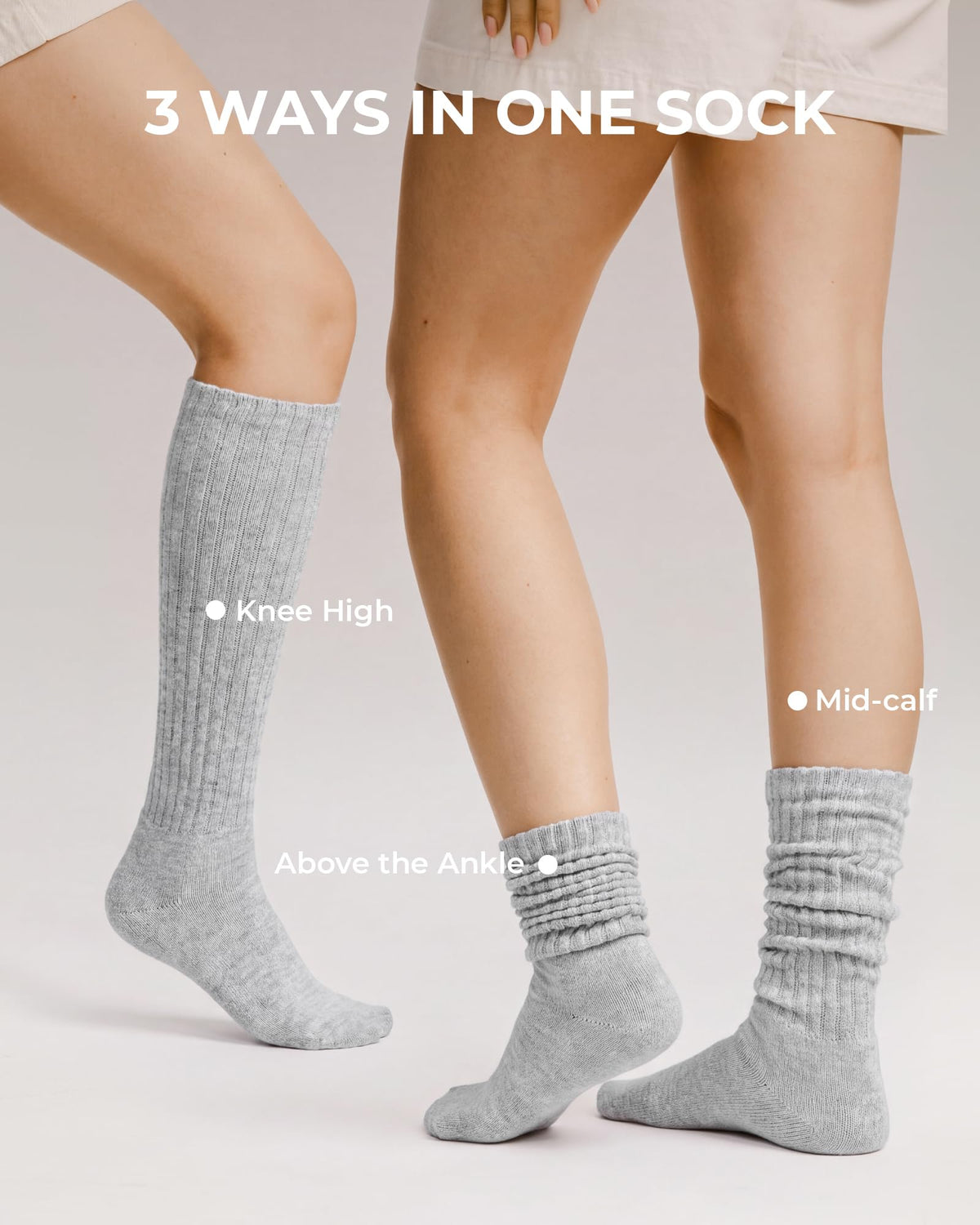 Fitrell Slouch Socks for Women, Knee High Scrunch Tube Boot Socks 3 Pairs 🍁 All In One Marketplace Canada