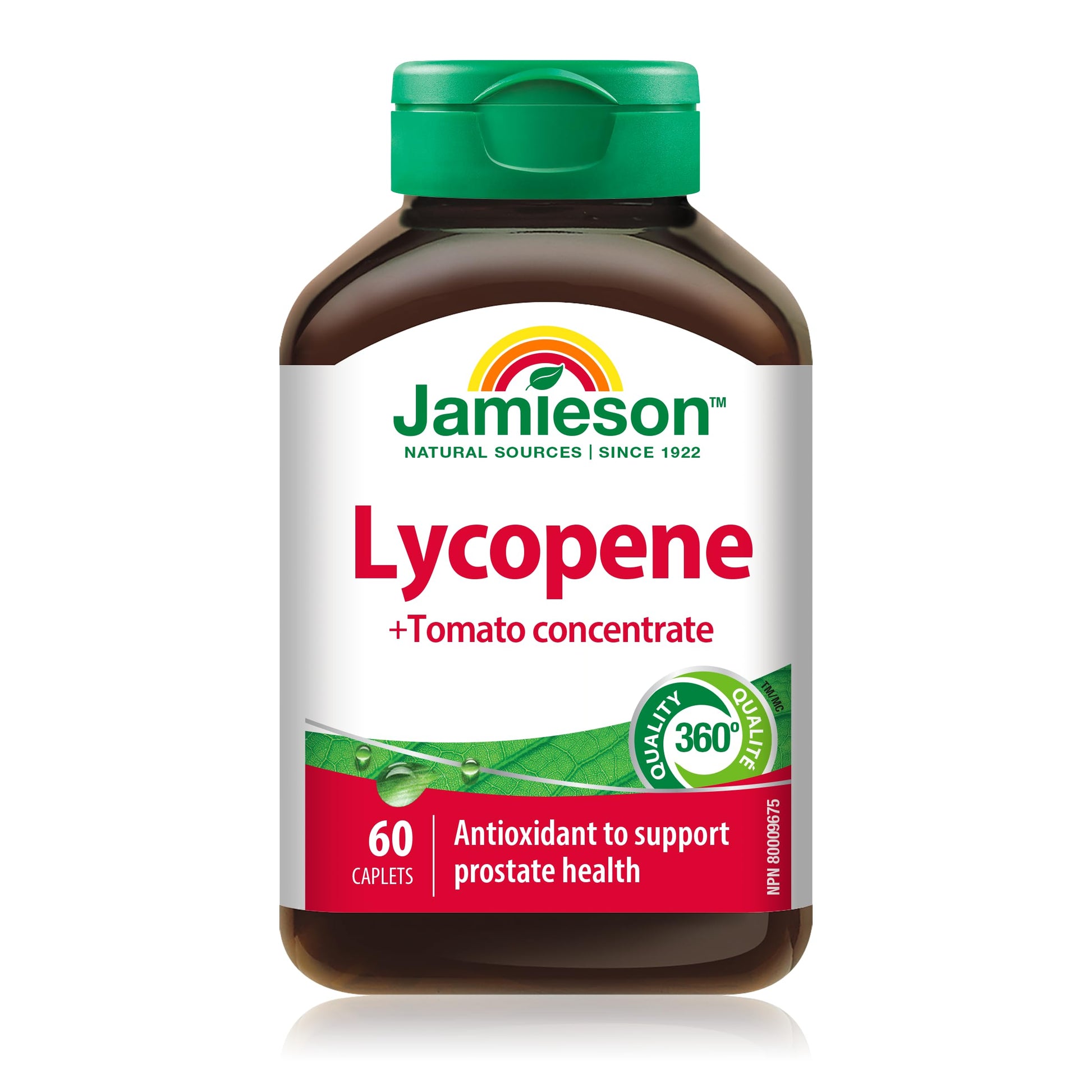 Jamieson Lycopene with Tomato Concentrate, 60 Caplets, Powerful Antioxidant and Supports Prostate Health. Gluten-Free, Lactose-Free, No Artificial Colours or Flavours, Proudly Canadian - Available at All In One Marketplace Canada