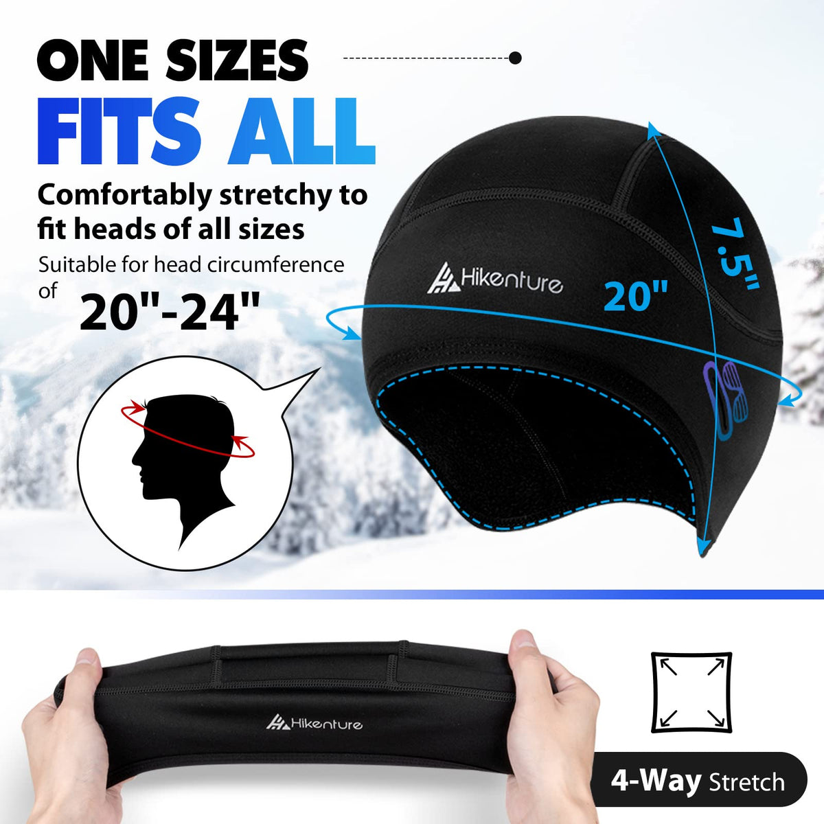 HIKENTURE Winter Skull Cap, Windproof Helmet Liner for Men Women, Black 🍁 All In One Marketplace Canada
