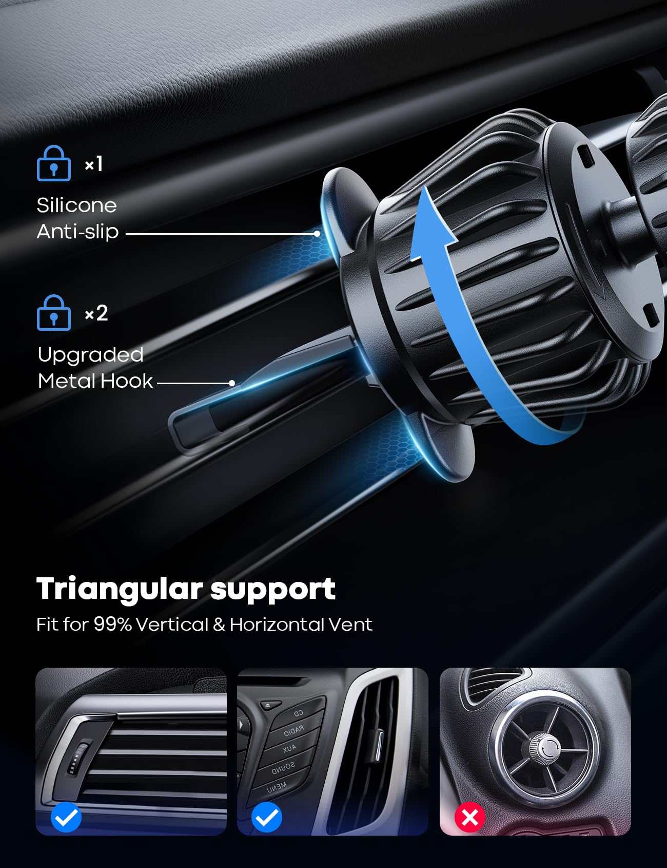 Lamicall Fits Magsafe Car Mount, [20 Strongest Magnets] Magnetic Vent Phone Holder Car, Cell Phone Holder Mount for iPhone 14 15 16 17 Pro Max Serie & Magsafe Case, Car Accessorie, GPS Dash Mount