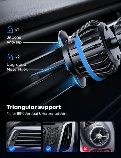 Lamicall Fits Magsafe Car Mount, [20 Strongest Magnets] Magnetic Vent Phone Holder Car, Cell Phone Holder Mount for iPhone 14 15 16 17 Pro Max Serie & Magsafe Case, Car Accessorie, GPS Dash Mount