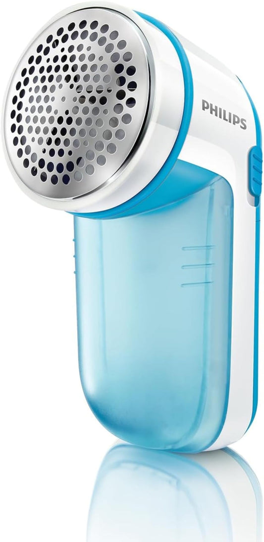 Philips Fabric Shaver, Removes Fabric Pills, Suitable for All Garments, Large Blade Surface, Cleaning Brush, Includes Batteries, Blue (GC026/00) - Available at All In One Marketplace Canada