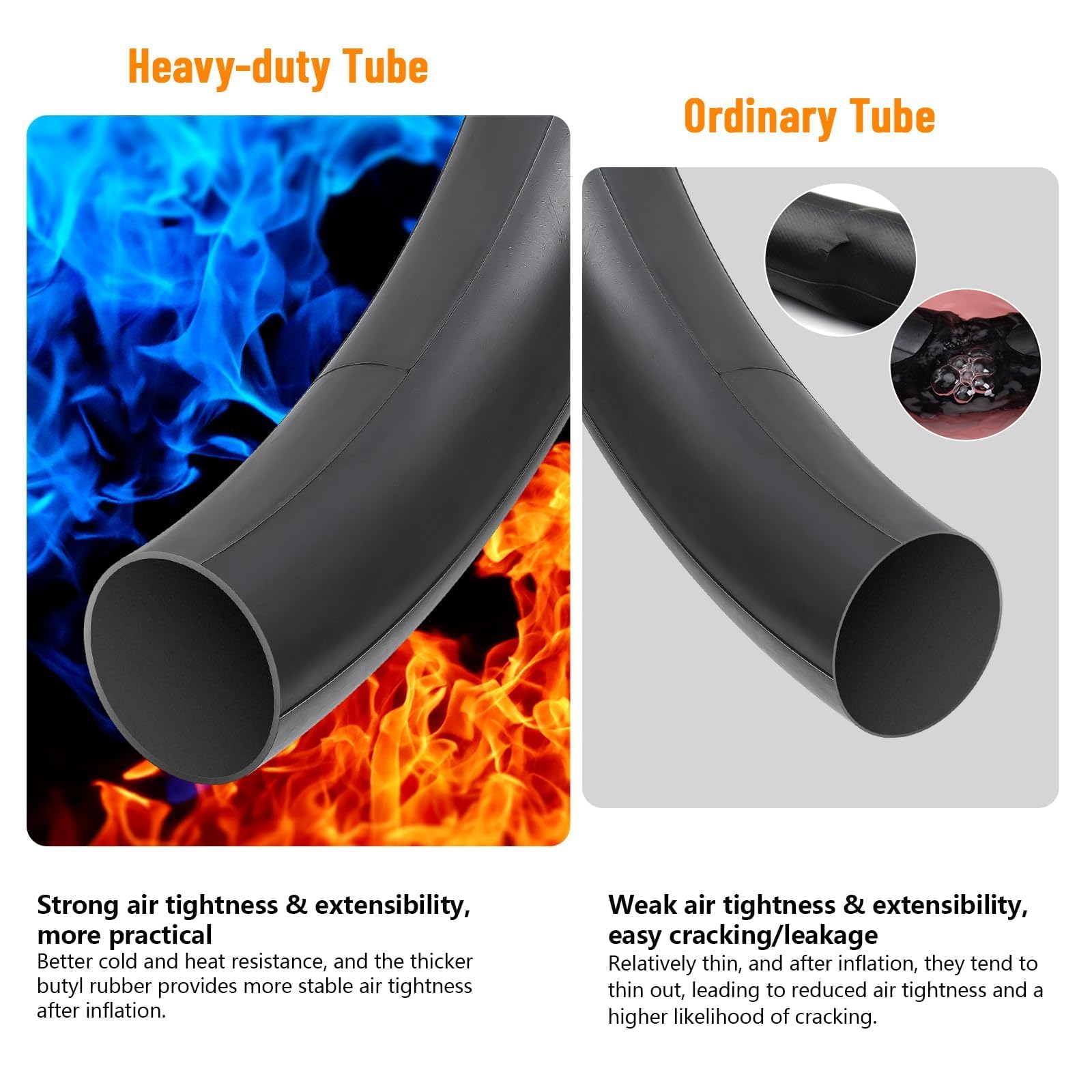 2-PCS 26" Heavy Duty Bike Tubes 26x1.75/1.95/2.0/2.1/2.125/2.20/2.25 AV32MM 26 Heavy Duty Bicycle Tubes Compatible with 26x1.75 26x1.95 26x2.10 26x2.0 26x2.125 26x2.2 26x2.25 Tire Tubes Schrader Valve - Available at All In One Marketplace Canada
