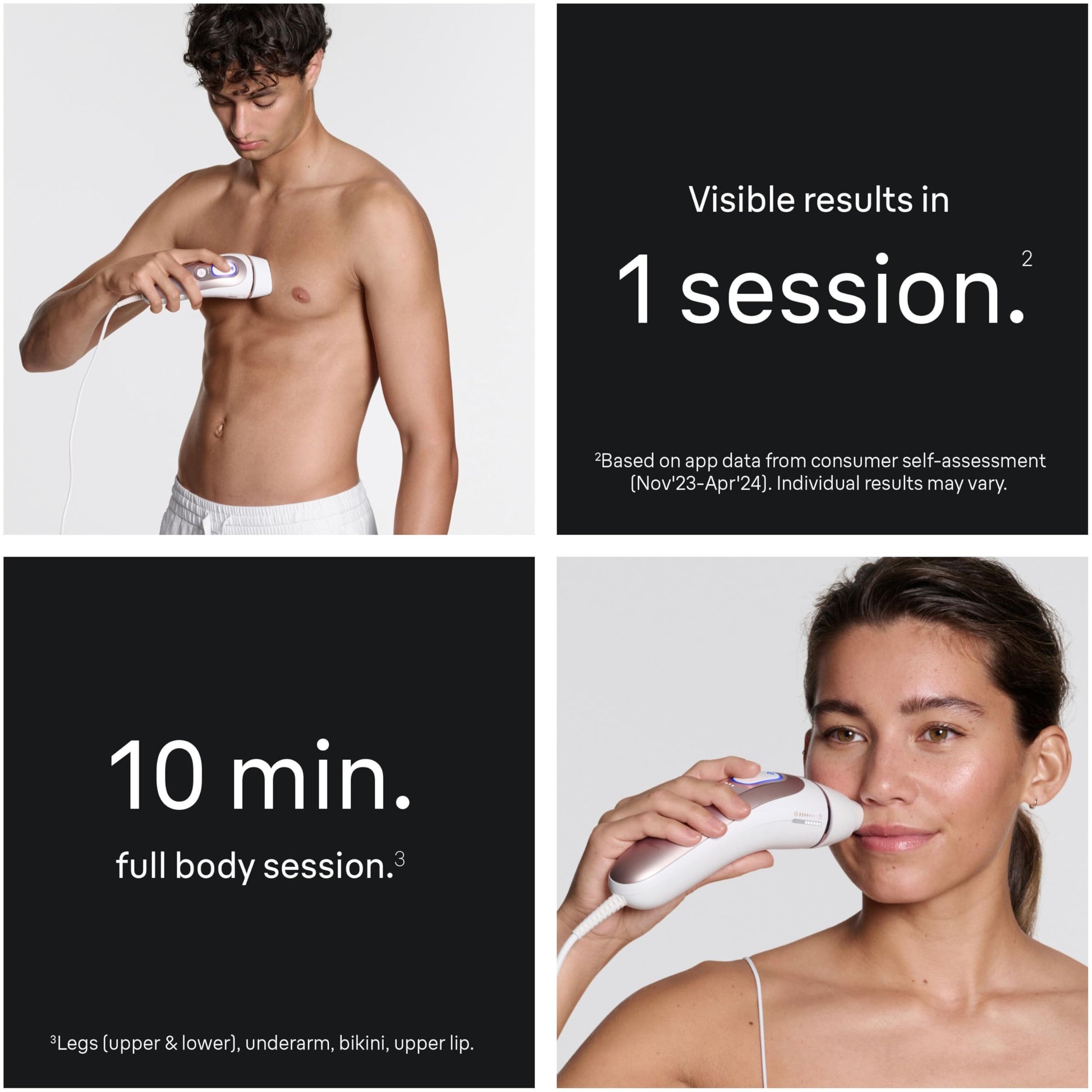 Braun IPL, Laser Hair Removal for Women & Men, Skin i-Expert IPL 7, Smart At-Home Laser with Venus Razor + 3 Heads + App, PL7243 - Available at All In One Marketplace Canada