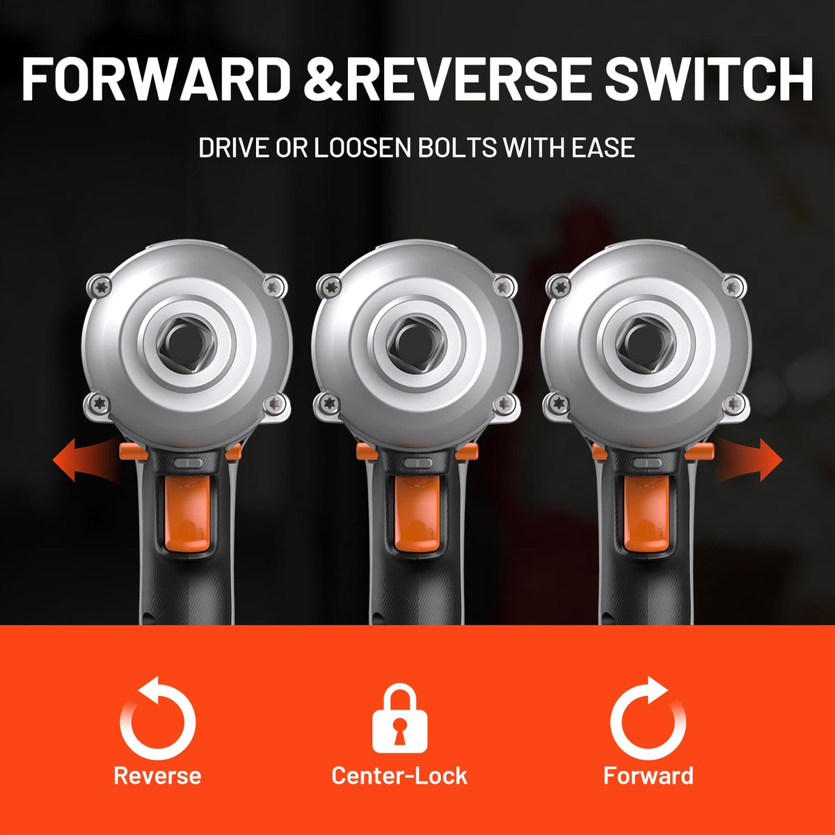 LiTHELi 20V Cordless Impact Wrench Kit with 2.0Ah Battery, 1/2" Hog Ring Impact Gun, Max 295ft-lbs & 3000IPM, 5 Torque Settings, 5 Sockets & Blow Molded Case, for Car Tire, Home Repair & DIY