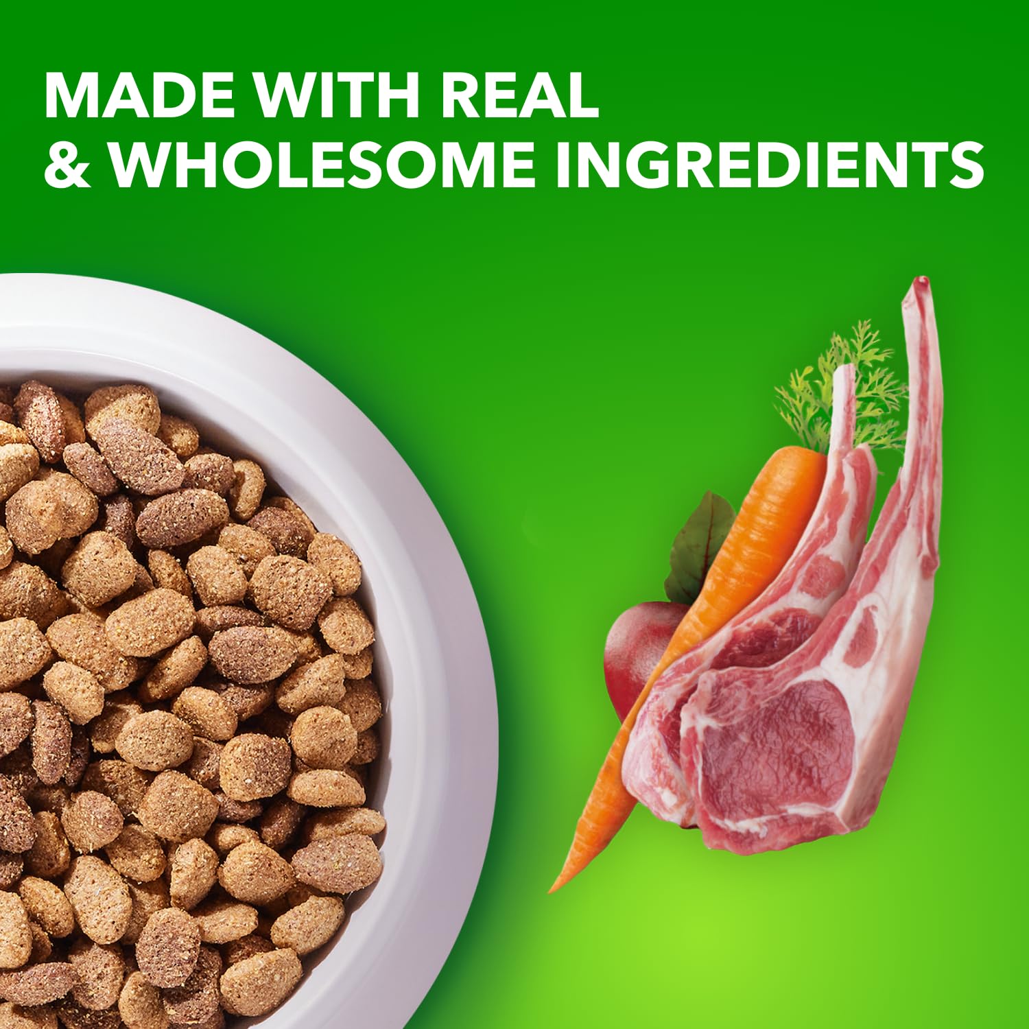 IAMS Proactive Health Minichunks Dry Dog Food – Crunchy Kibble For Adult Dogs – Lamb & Rice Recipe – 13.6KG (30LB) Bag - Available at All In One Marketplace Canada