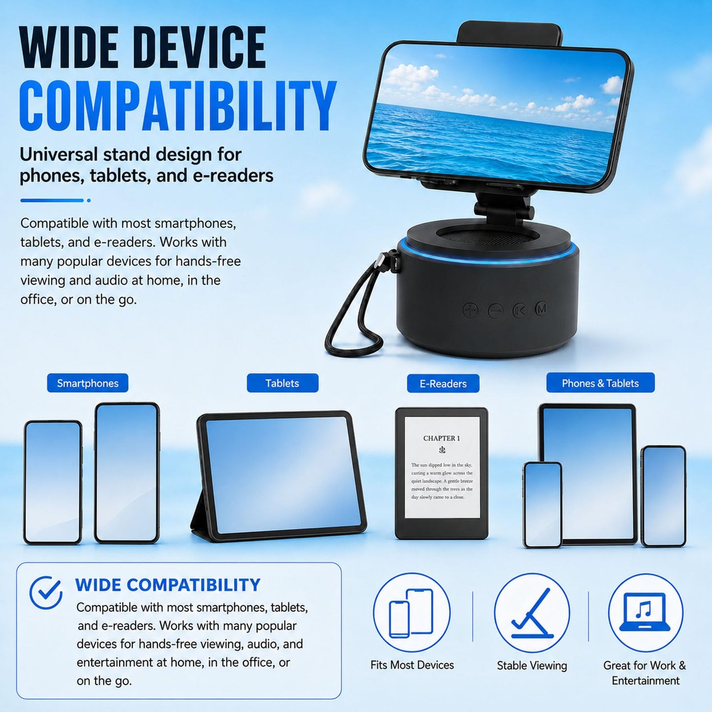 ZAPUVO Gifts for Men Dad, Bluetooth Speaker with Phone Stand, Christmas Anniversary for Men - Birthday Gifts for Him Husband Boyfriend, Wireless Speaker Phone Holder for Home Office Desk Use - Available at All In One Marketplace Canada