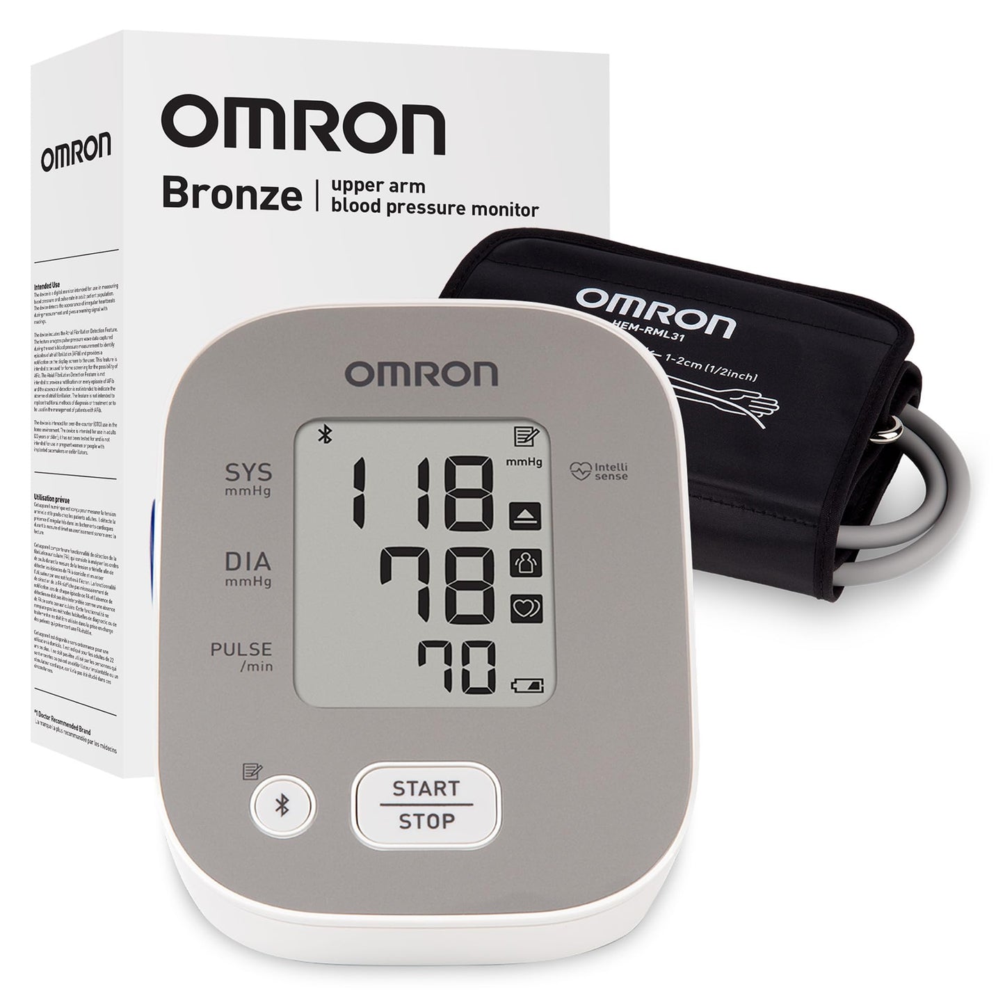 OMRON Bronze Upper Arm Blood Pressure Monitor - Clinically Validated Blood Pressure Arm Cuff - Use OMRON Connect App for Unlimited Measurements - Available at All In One Marketplace Canada