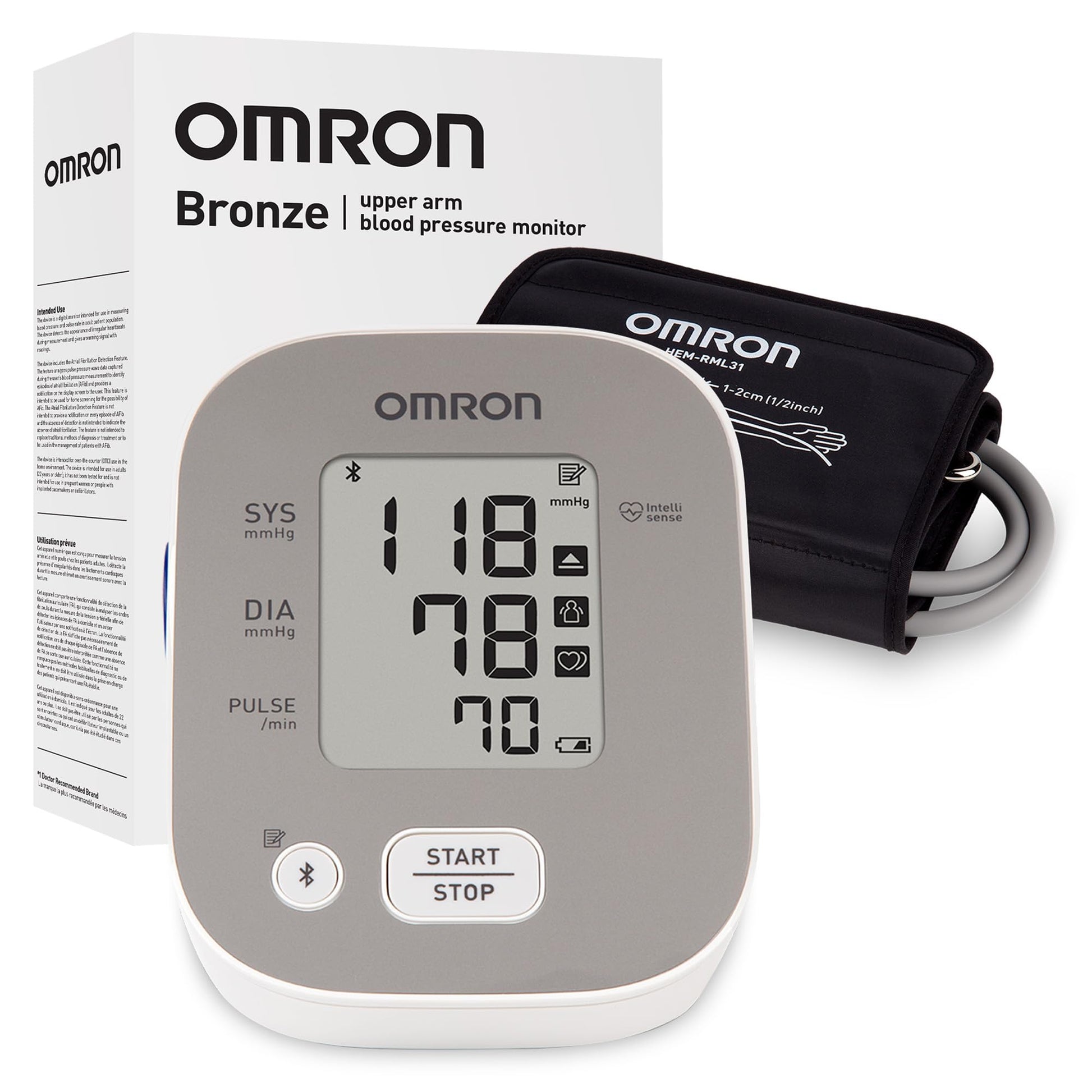 OMRON Bronze Upper Arm Blood Pressure Monitor - Clinically Validated Blood Pressure Arm Cuff - Use OMRON Connect App for Unlimited Measurements - Available at All In One Marketplace Canada