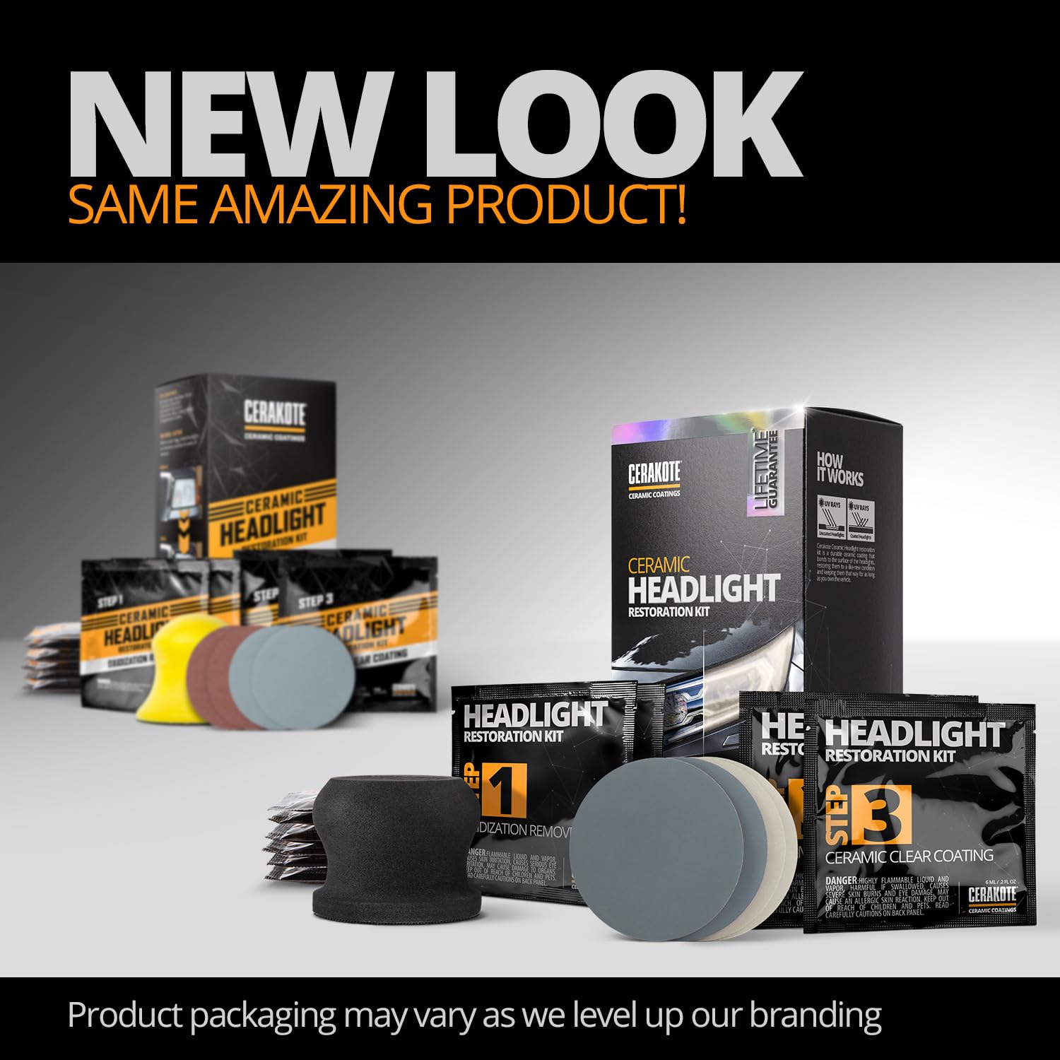 CERAKOTE® Ceramic Headlight Restoration Kit – Guaranteed To Last As Long As You Own Your Vehicle – Brings Headlights back to Like New Condition - 3 Easy Steps - No Power Tools Required