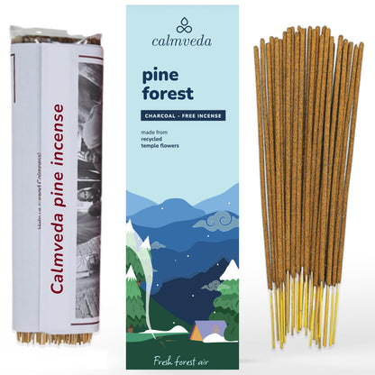 CALMVEDA Pinon Pine Incense Sticks - (80+ Pine Scented Sticks for Christmas Tree) Charcoal Free Natural Incense Non Toxic | Aroma of Fresh Needles & Woody Bark, Perfect Christmas Inscents 🍁 All In One Marketplace Canada