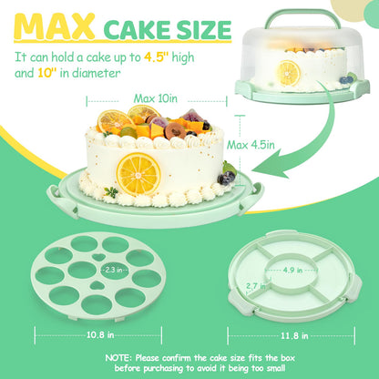 Ohuhu 10" Cake Carrier with Lid, BPA-Free Plastic Container, Leak-Proof 🍁 All In One Marketplace Canada