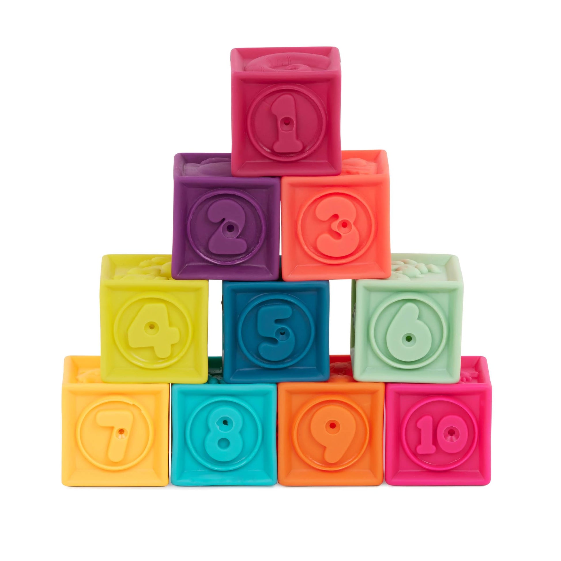 B. toys One Two Squeeze, 10 Soft Stacking Blocks, Blocks - 2, Baby B. toys