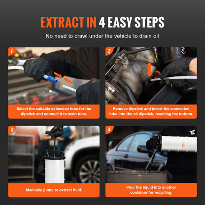 VEVOR Fluid Extractor, 1.74 Gallons (6.5 Liters), Manual Hand-Operated Oil Changer Vacuum Fluid Extractor with Dipstick and Hose, Oil Extractor Change Pump for Automotive Fluids Vacuum Evacuation 🍁 All In One Marketplace Canada