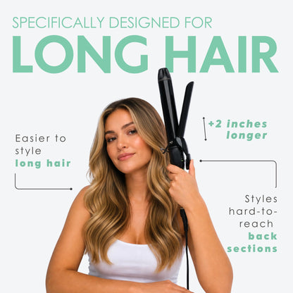 MINT X-Long 1.5 Inch Ceramic Ionic Curling Iron for Long Hair