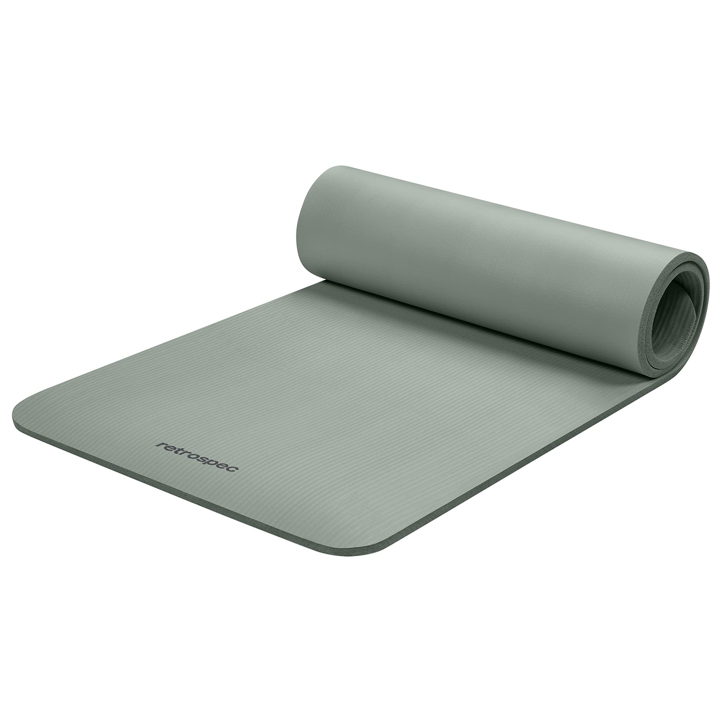 Retrospec Solana Yoga Mat 1/2 inch Thick w/Nylon Strap for Men & Women - Non Slip Excercise Mat for Yoga, Pilates, Stretching, Floor & Fitness Workouts, Sage