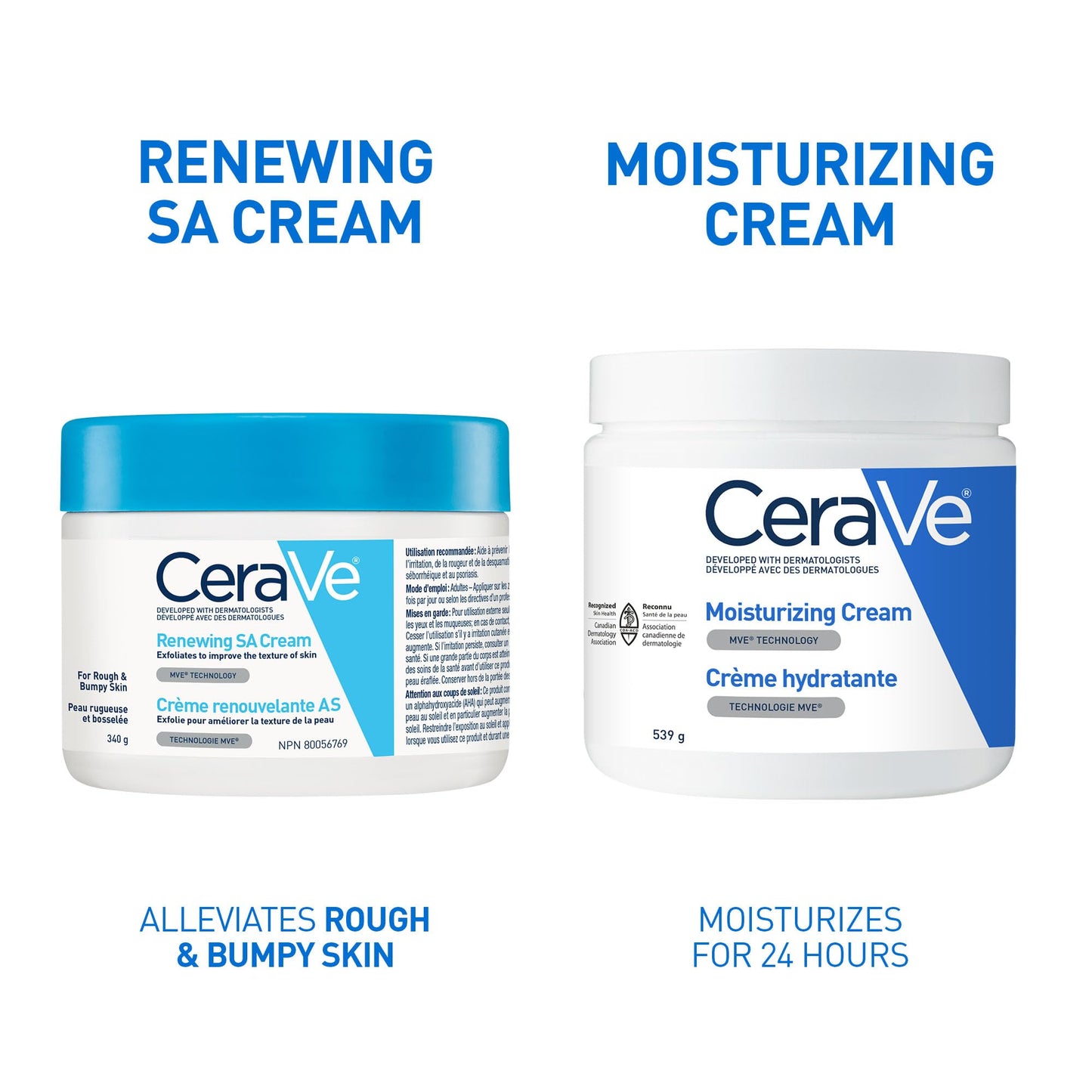 CeraVe Salicylic Acid Cream, Renewing SA Body Cream for Very Dry, Rough & Bumpy Skin, Psoriasis, Keratosis Pilaris, Itching & Flaking. With Lactic Acid, Hyaluronic Acid, Fragrance Free, 340g