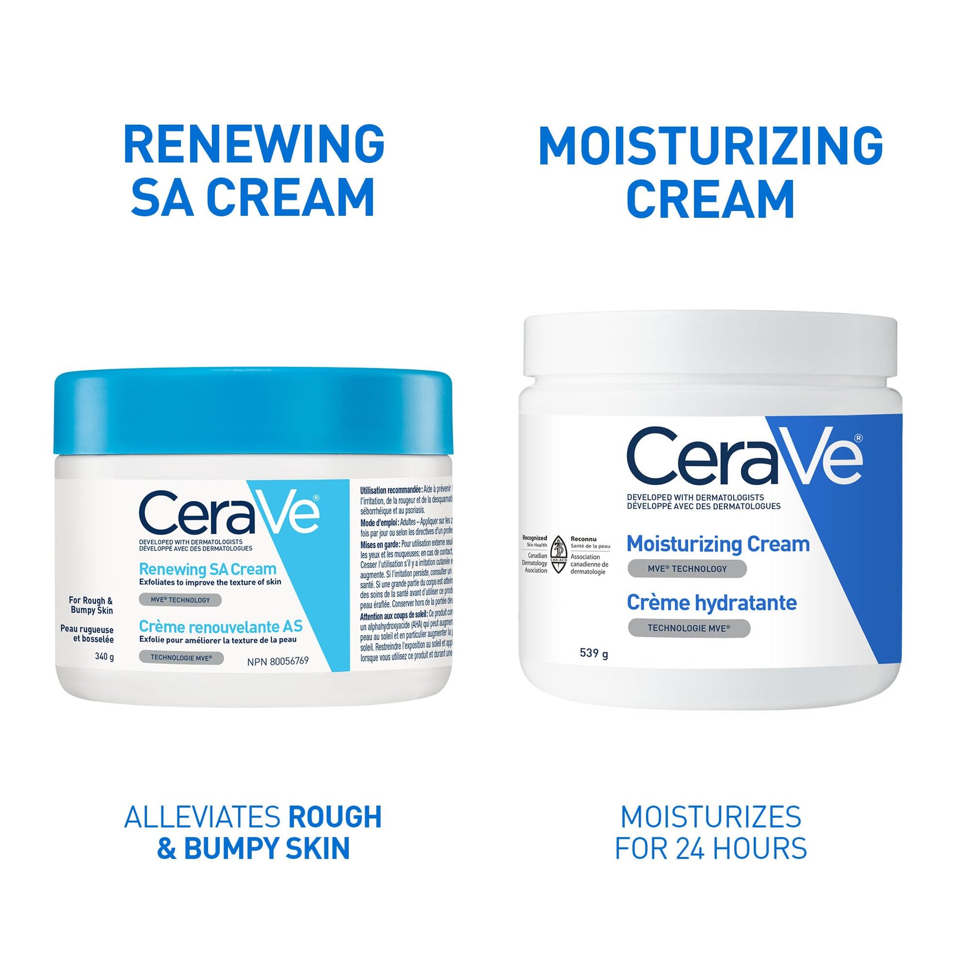 CeraVe Salicylic Acid Cream, Renewing SA Body Cream for Very Dry, Rough & Bumpy Skin, Psoriasis, Keratosis Pilaris, Itching & Flaking. With Lactic Acid, Hyaluronic Acid, Fragrance Free, 340g