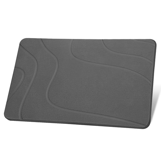 Ceecysaa Stone Bath Mat, Non-Slip Diatomaceous Earth Shower Mat, Quick Drying Bath Mat Stone, Super Absorbent Diatomite Bath Mats for Bathroom Kitchen, Easy to Clean, 60 x 39cm, Dark Gray - Available at All In One Marketplace Canada