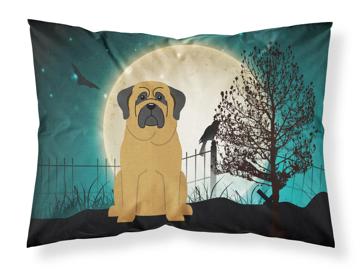 Taie d'oreiller standard en tissu Caroline's Treasures BB2208PILLOWCASE, motif Halloween effrayant avec un mâtin, légère, ultra douce, facile d'entretien, taie d'oreiller décorative, standard
