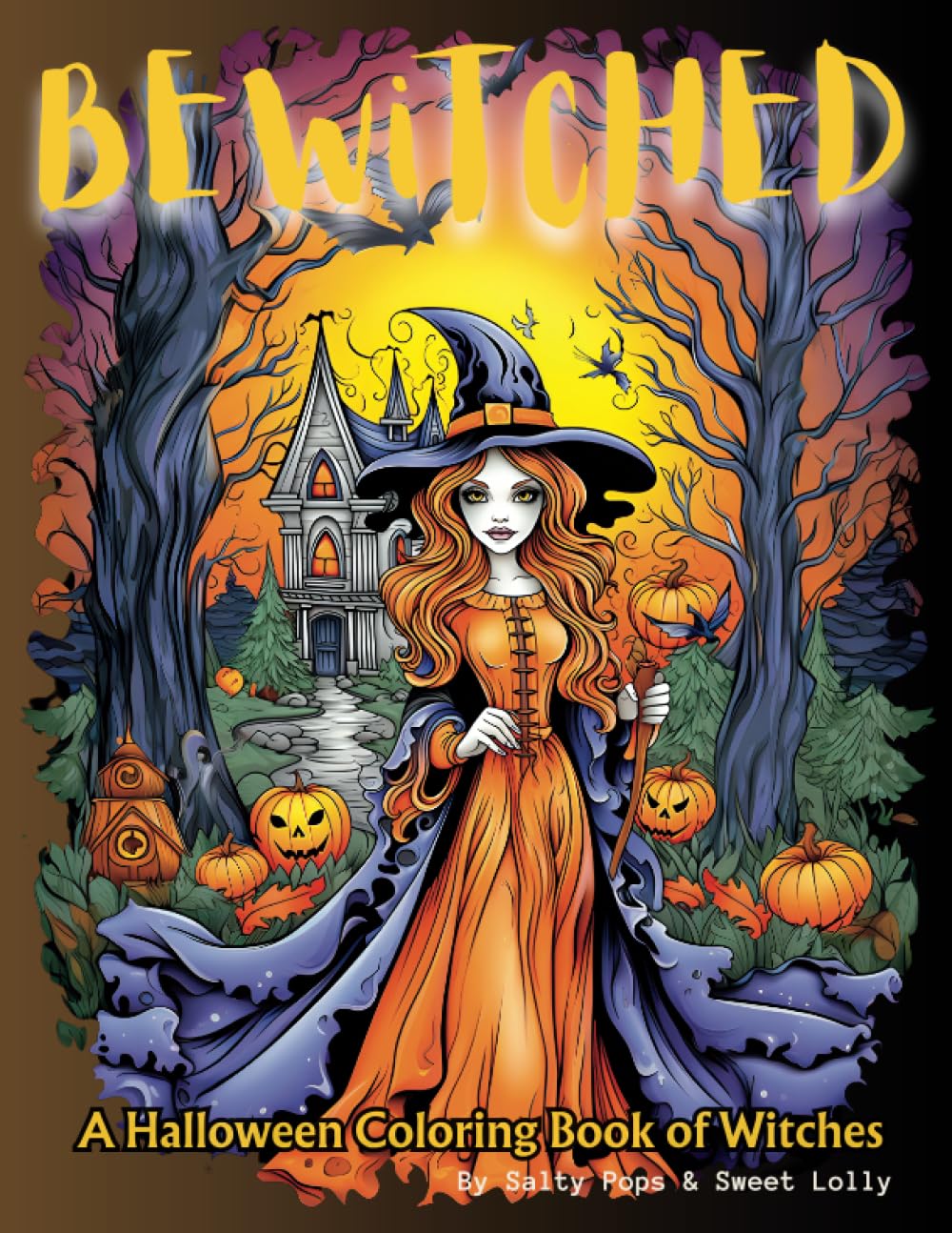 Bewitched: An adult coloring book of halloween witches