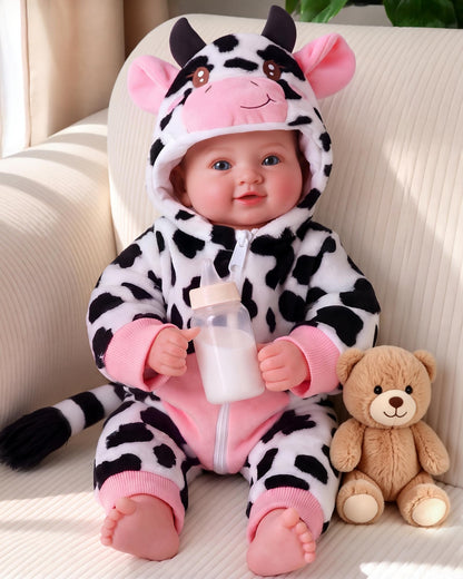 BABESIDE Baby Dolls, 17inch Large Realistic Soft Baby Doll with Cow Outfit 🍁 All In One Marketplace Canada
