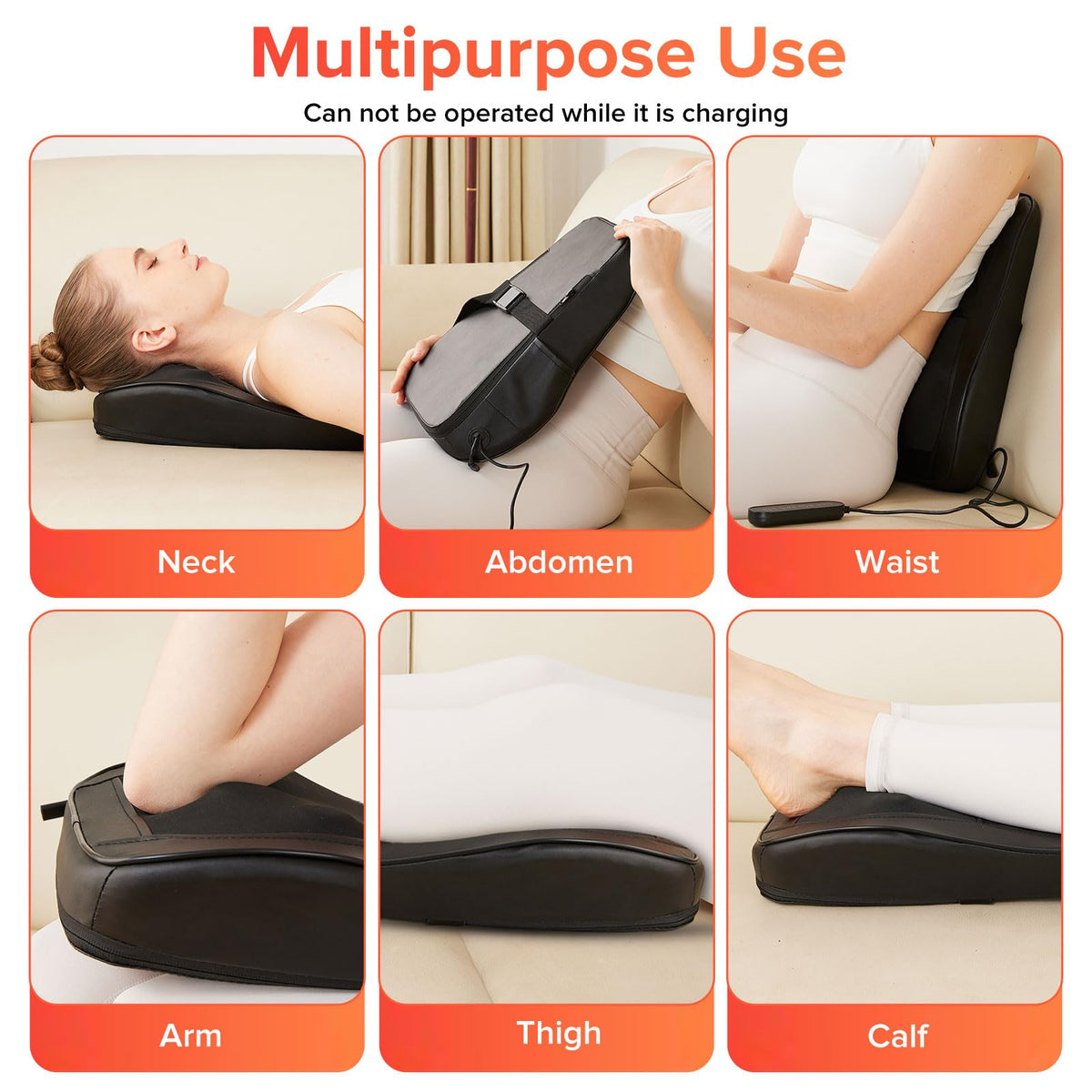 Cordless Back Massager,Back and Neck Massager with Heat Shiatsu Neck and Shoulder Massage for Whole Body Deep Tissue Kneading Massage Pillow Mother's Gifts for Women Men Mom Dad Christmas 🍁 All In One Marketplace Canada
