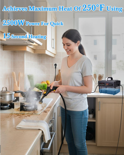 Steam Cleaner for Home - 1600ML Water Tank 15s Heat-Up Portable Steamer for Cleaning, 6 Level Adjustable, 2500W, 45PSI, 250°F Steam, Handheld Steam Cleaner for Car Detailing, Grease, Tile,Grout - Available at All In One Marketplace Canada