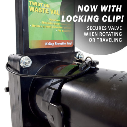 Valterra Twist-On Waste Valve, Mess-Free Waste Valve for RV's, Campers, Trailers Valterra
