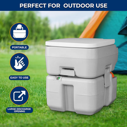 SerenLife Portable Toilet - 5.2 Gallon Camping and RV Porta Potty, Flushable, Leak Proof and Detachable Waste Tank, Ideal for Road Trip, Boats, Travel and Hiking Gear Essentials SereneLife