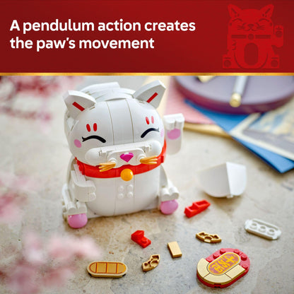 LEGO Lucky Cat Building Toy for Girls & Boys - Smiling Cat W/Waving Paw Function for Kids, Ages 9+ - Home Decor for Spring Festival & Chinese New Year Celebrations - Gift Idea for Birthdays - 40813 - Available at All In One Marketplace Canada