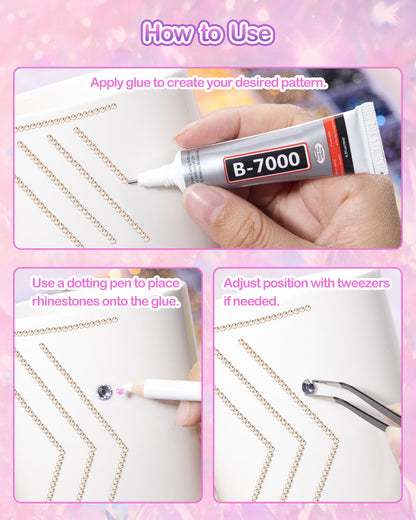 62,000pcs/64-Cells Bedazzling Kit, with 32,000pcs 3mm Nail Rhinestones in 40Colors for Bedazzling & 30,000pcs Clear Flatback Nail gems,6 Bottles B7000 Jewelry Glue, 2 Tweezers & 2 Dotting Pens - Available at All In One Marketplace Canada