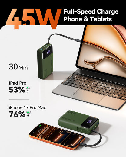 INIU 20000mAh Power Bank, Smaller 45W Fast Charging Travel Portable Charger