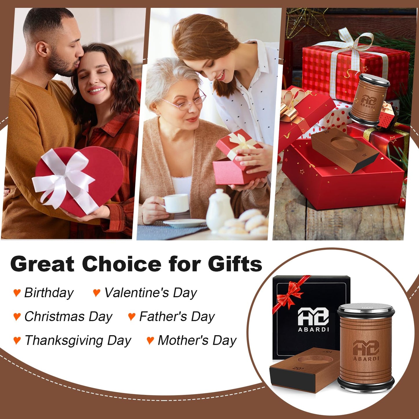 Abardi Rolling Knife Sharpener, Knife Sharpening with Diamonds Made Easy, Knife Sharpeners Kit with 15 & 20 Degree Magnetic Angle, Kitchen Gadgets Birthday Gifts for Men Dad Husband Fathers (Walnut) - Available at All In One Marketplace Canada
